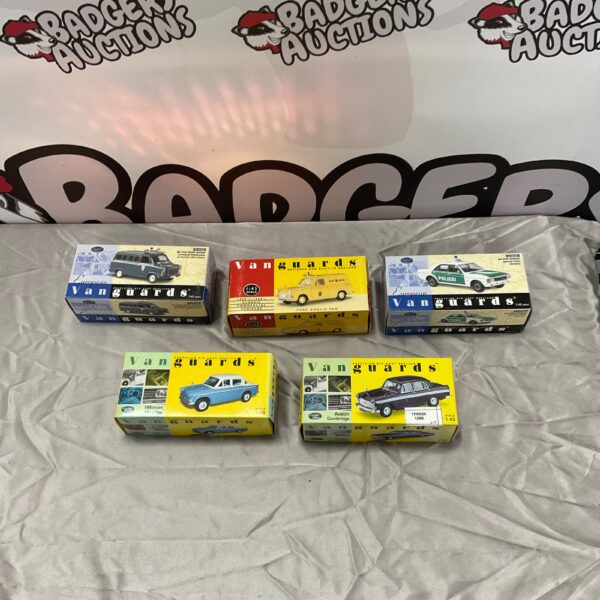 Vanguards diecast models lot in original packaging, collectible scale replicas.