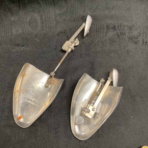 Vintage alloy boot stretchers by A Jones and Sons, ideal for shoe repair.