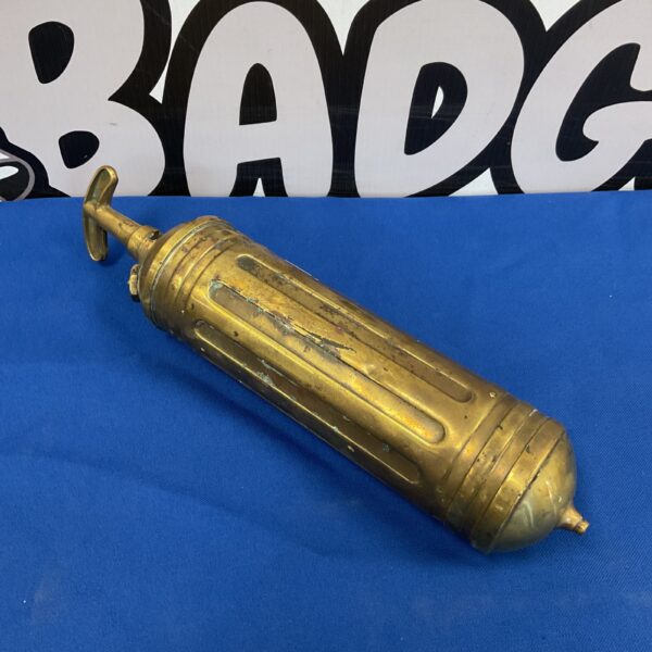 Vintage brass fire extinguisher, classic car pyrene, collectible antique