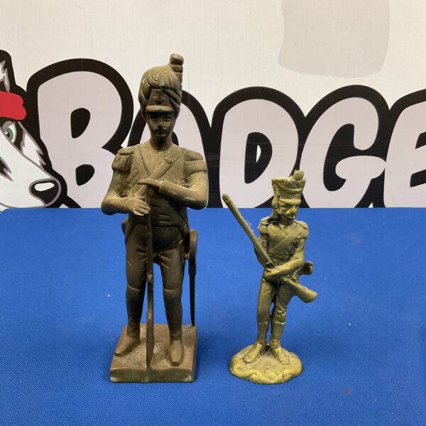 Vintage brass soldier figure, detailed military collectable statue.