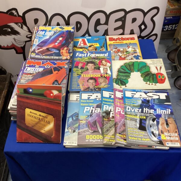Vintage lot of children's magazines and books, including Max Power.
