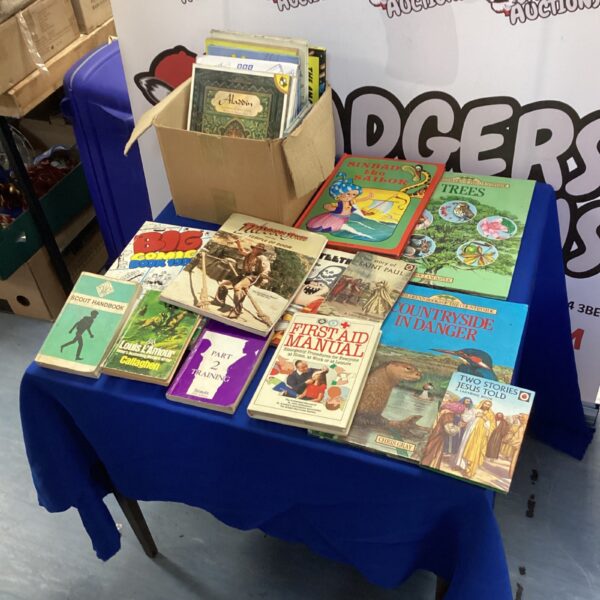 Vintage children's story books including Indiana Jones and Rottenteeth.