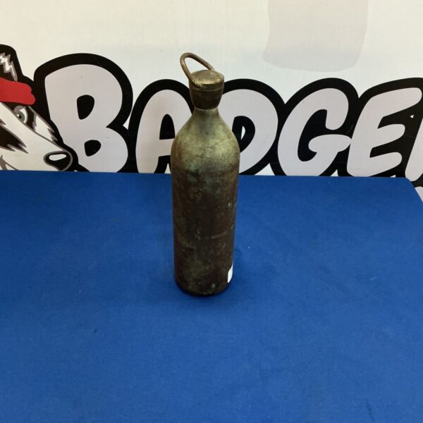 Vintage copper water flask, a collectible military water bottle.