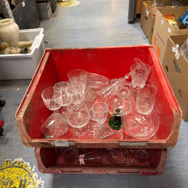 Vintage cut glass collection with Italian Capri Crystal pieces.