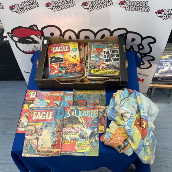 Vintage Eagle comics featuring Dan Dare, a classic British science fiction magazine.