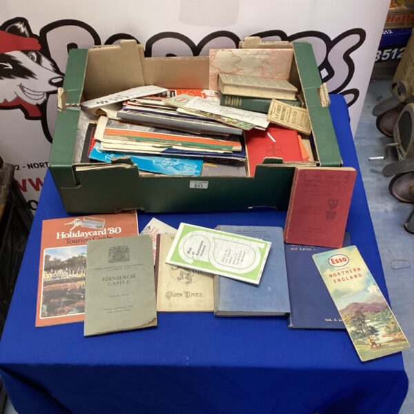 Bundle of vintage England travel books and maps, including an Esso guide.