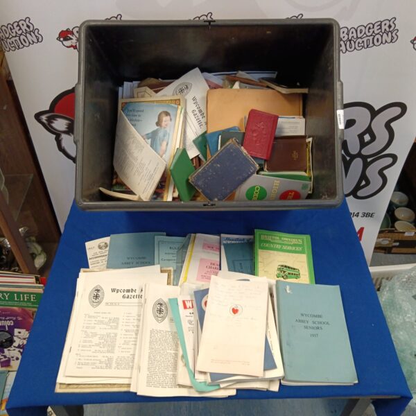 Vintage ephemera collection with local history pamphlets and leaflets.