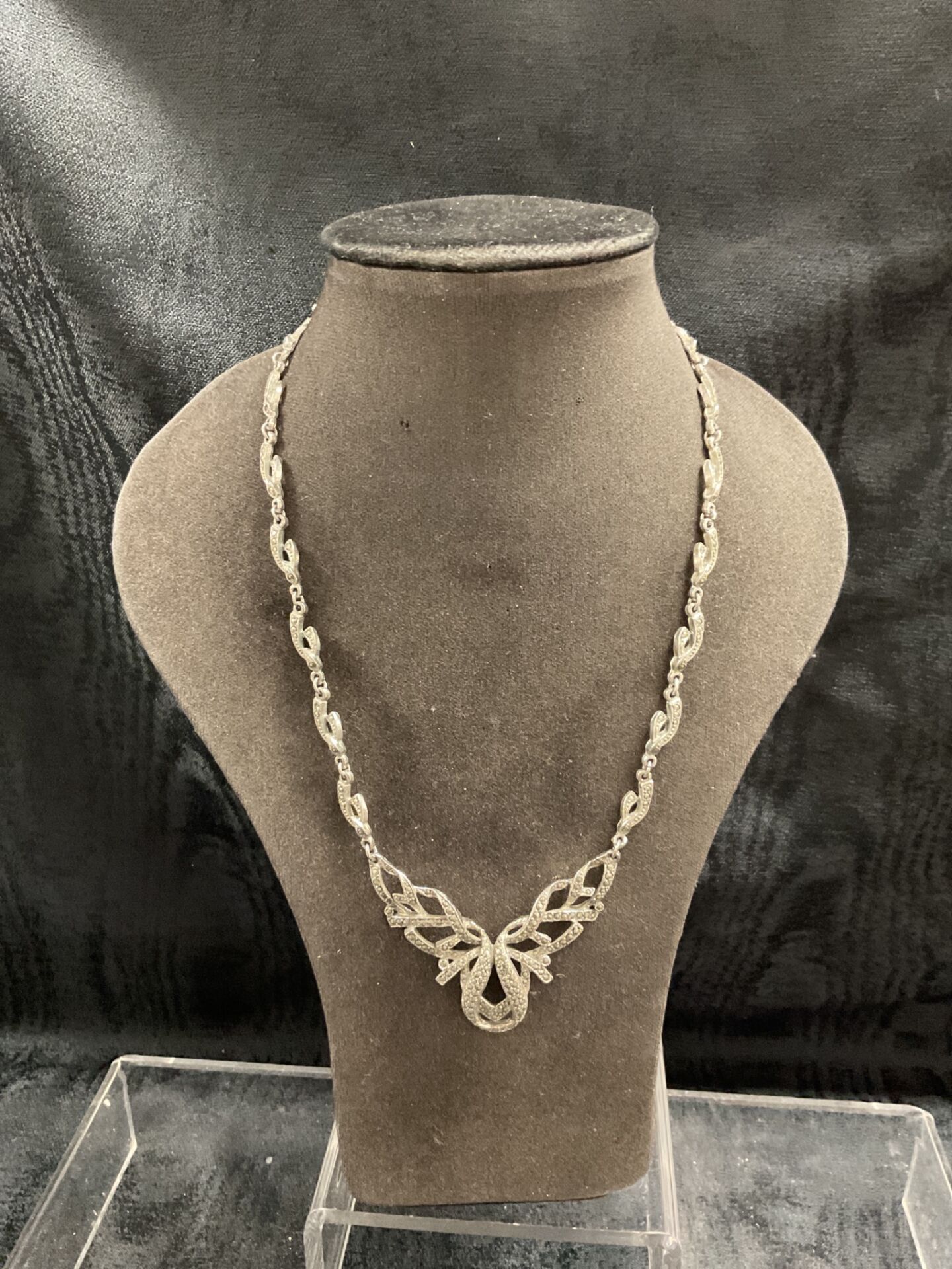 874 Vintage marcasite necklace