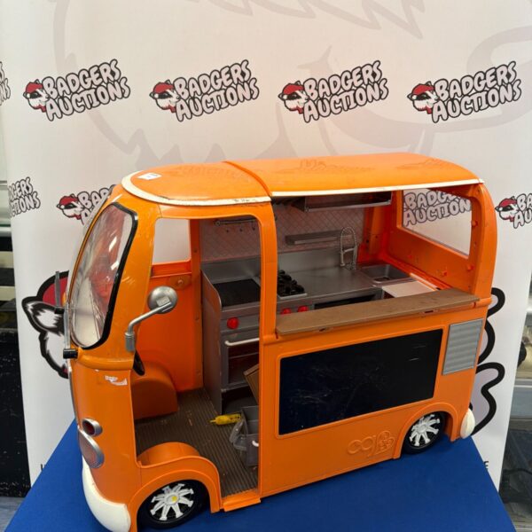 Vintage mobile food cart, a charming retro street food vendor display.