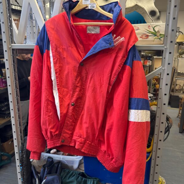 Vintage XL Oxford Cheetahs speedway jacket, 1980s retro sportswear.
