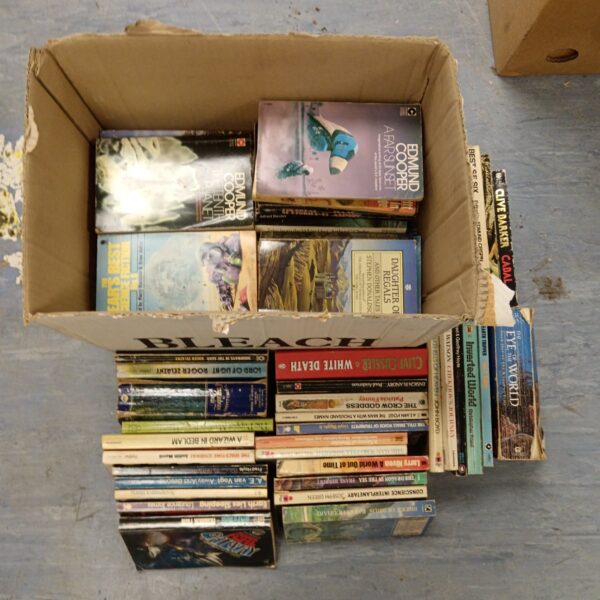 Vintage paperback book collection featuring Pan and Penguin editions.