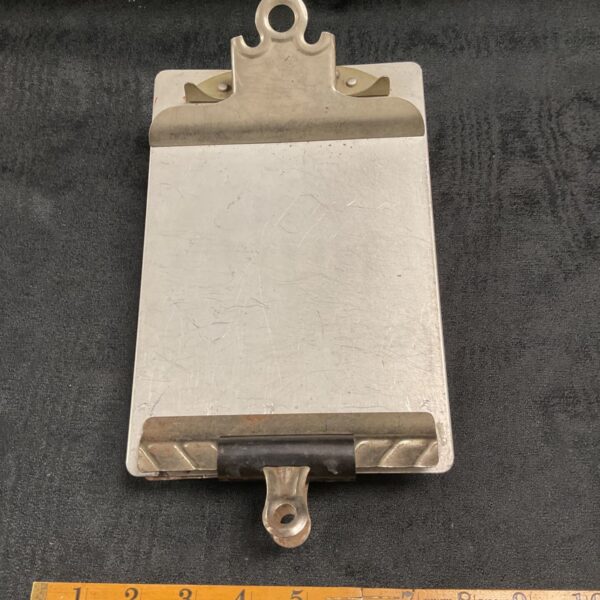 Vintage metal pilot clipboard with leg clip attachment.