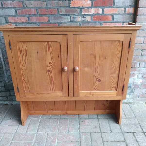 Vintage pine Welsh dresser top with cupboard doors.