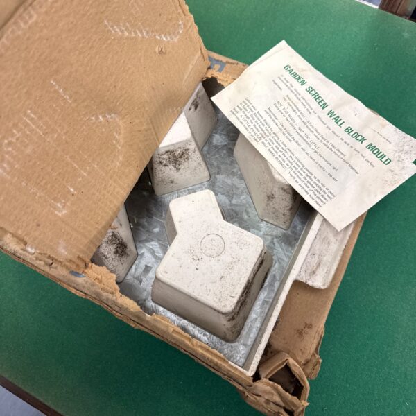 Vintage two-way screen block mould for garden screens.