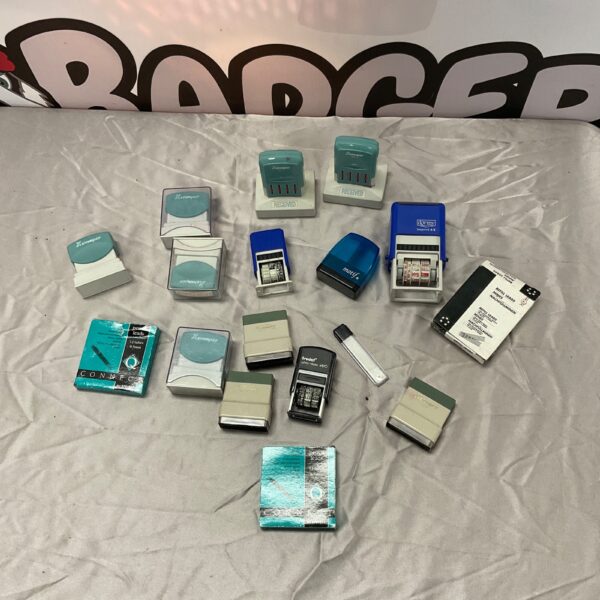 Vintage stamp lot featuring X Stamper and Dormy rubber stamps.