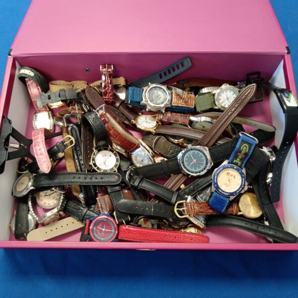 Vintage watch lot featuring Rotary and Naf Naf wristwatches.