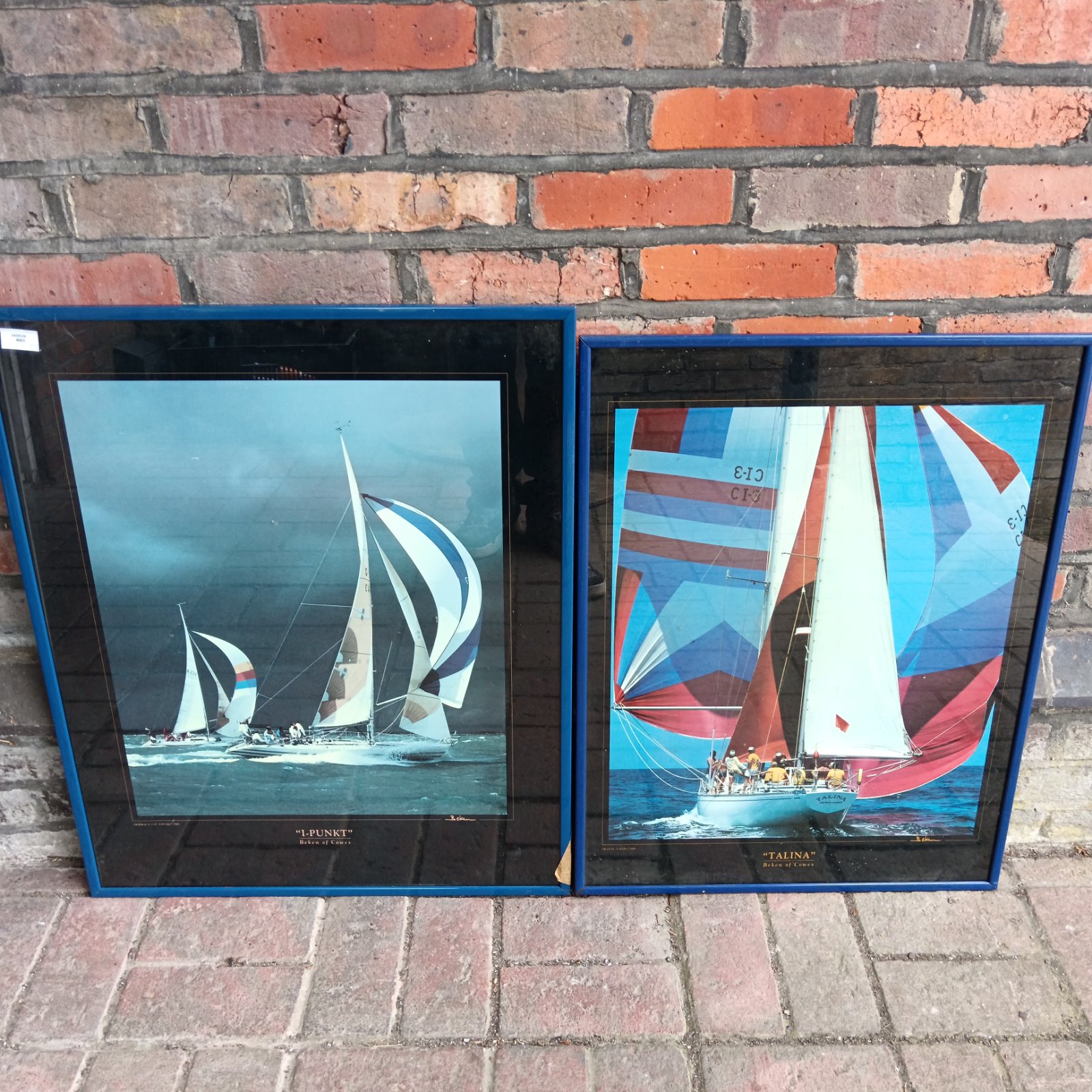 Vintage beken photograph print of racing yacht Talina.