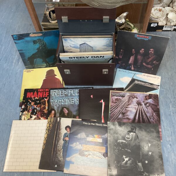 Mixed lot of twelve vinyl records, including rock albums.