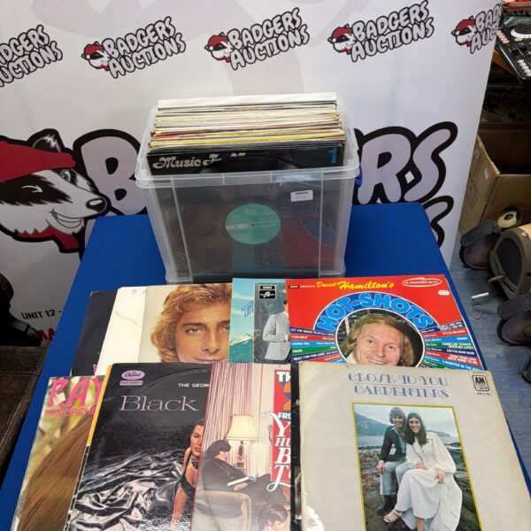 Vinyl records lot including David Hamilton album cover.
