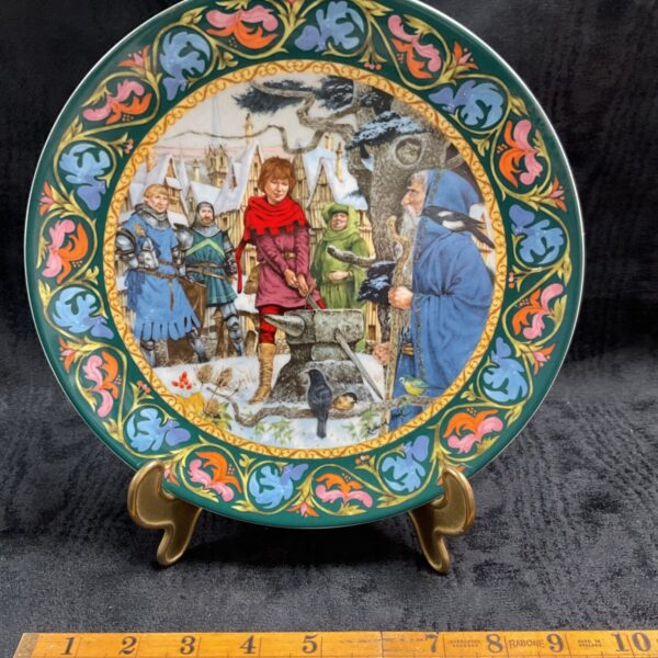 Wedgwood Arthur Draws the Sword plate, detailed illustration, collectible china.