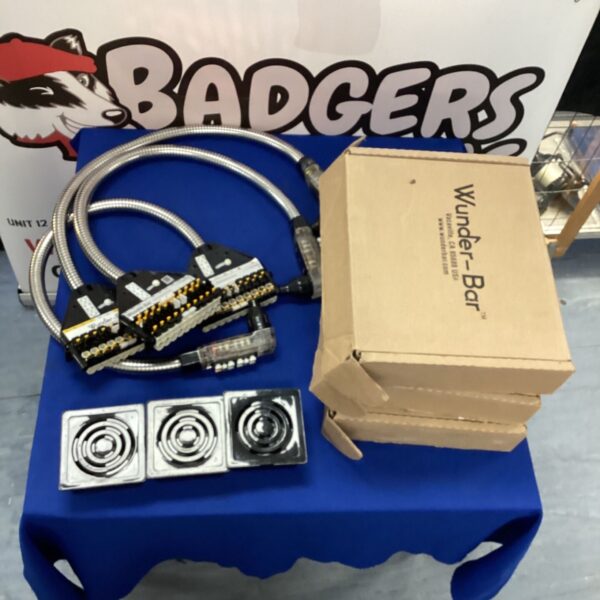 Lot of six Wunder-Bar dispenser systems and drip trays.