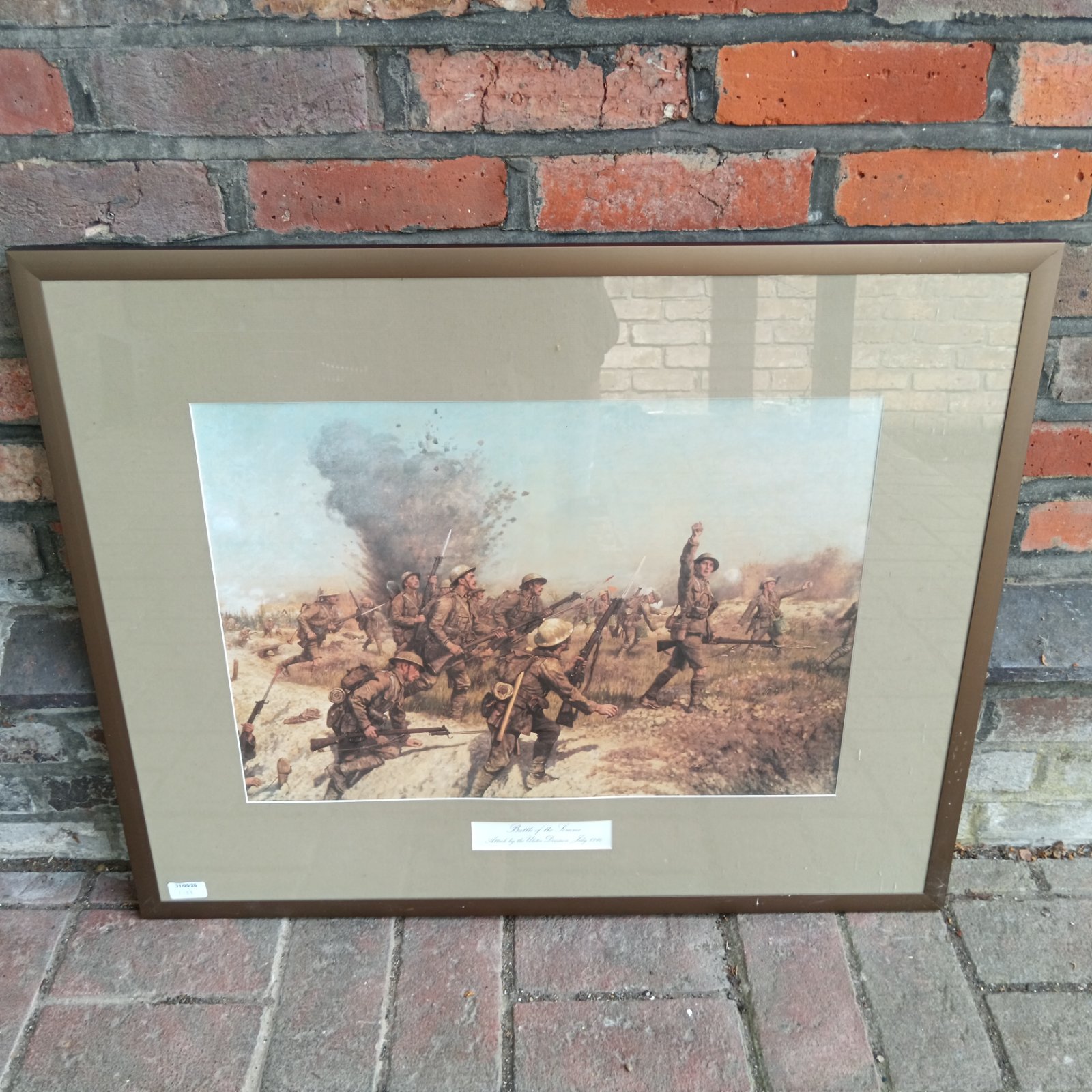 Framed WW1 Battle of the Somme print by James Princeps Beadle.