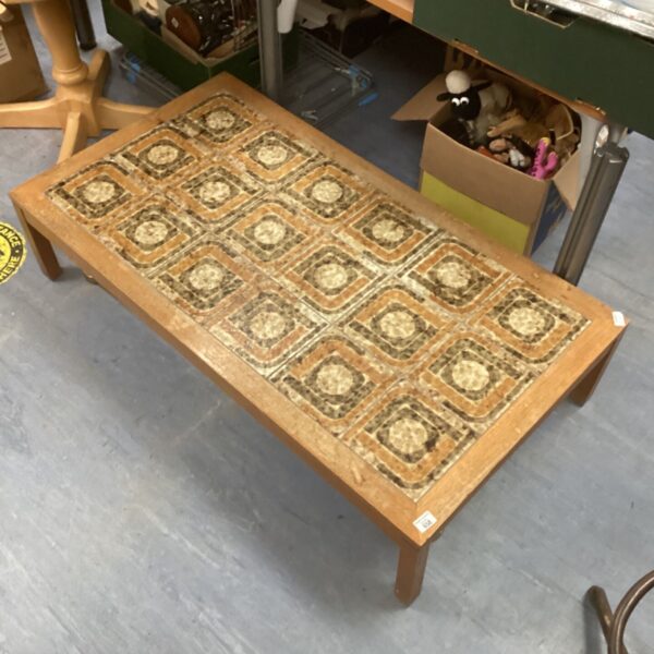 Vintage 1950s tile coffee table with colourful tile top.