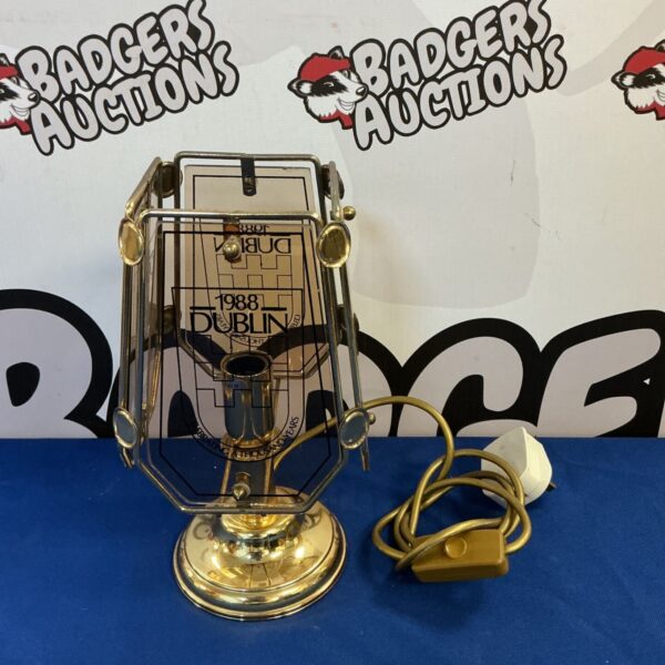 Vintage 1988 brass Dublin lamp celebrating the millennium.