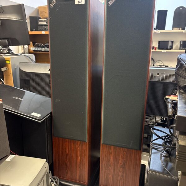 Vintage Acoustic Solutions AE 109 speakers with woodgrain cabinets.
