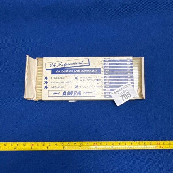 Vintage AMSA 400 day clock suspensions in original box.