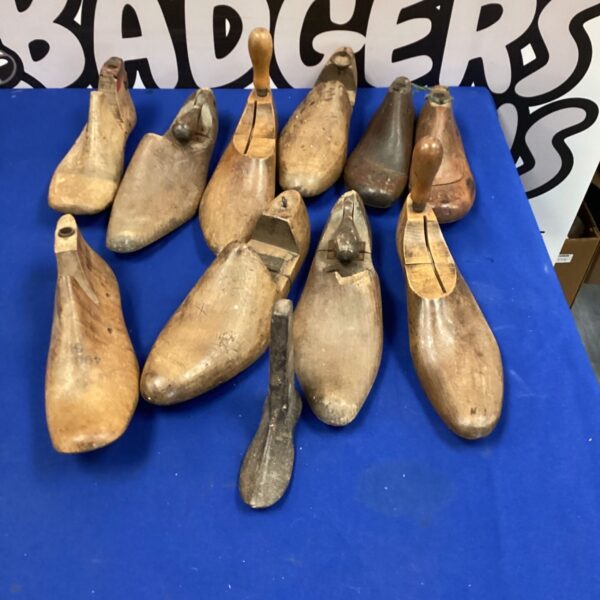 Antique shoe lasts, a pair of vintage shoemaking tools.