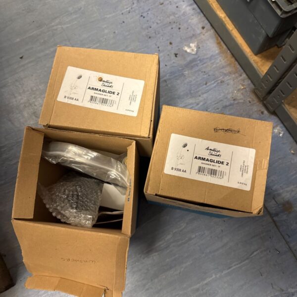 Three new Arbitrage Shanks Armaglide 2 shower sets in boxes.