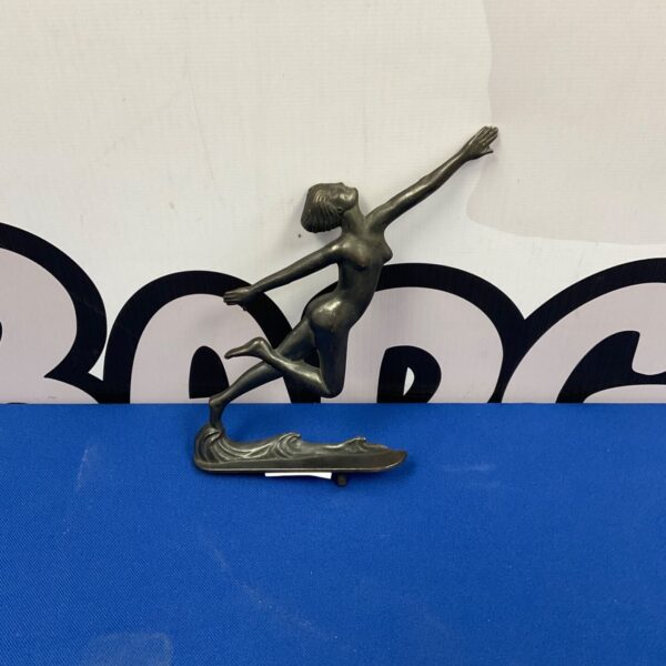Vintage art deco bronze figure of a lady, elegant sculpture.