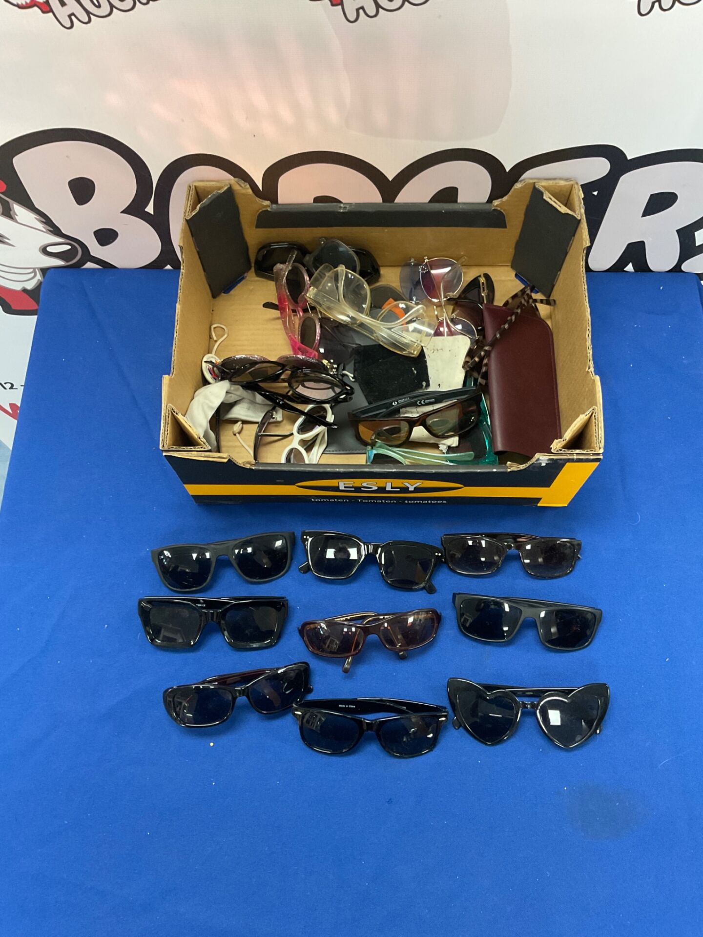 408 Box of assorted sunglasses