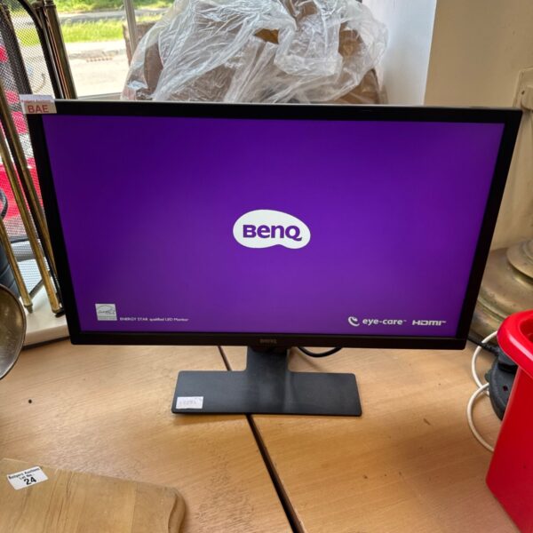 BenQ GL2480E 24 inch LCD PC monitor, front view.