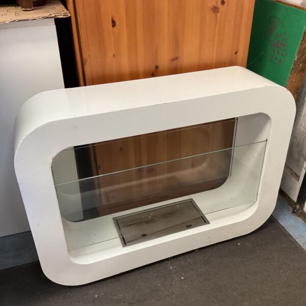 White bio ethanol fireplace for modern home heating.