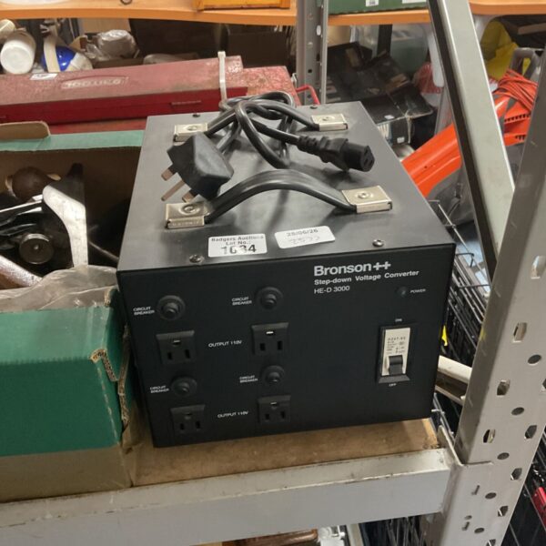 Vintage Bronson HE-300 step down converter with outlets.