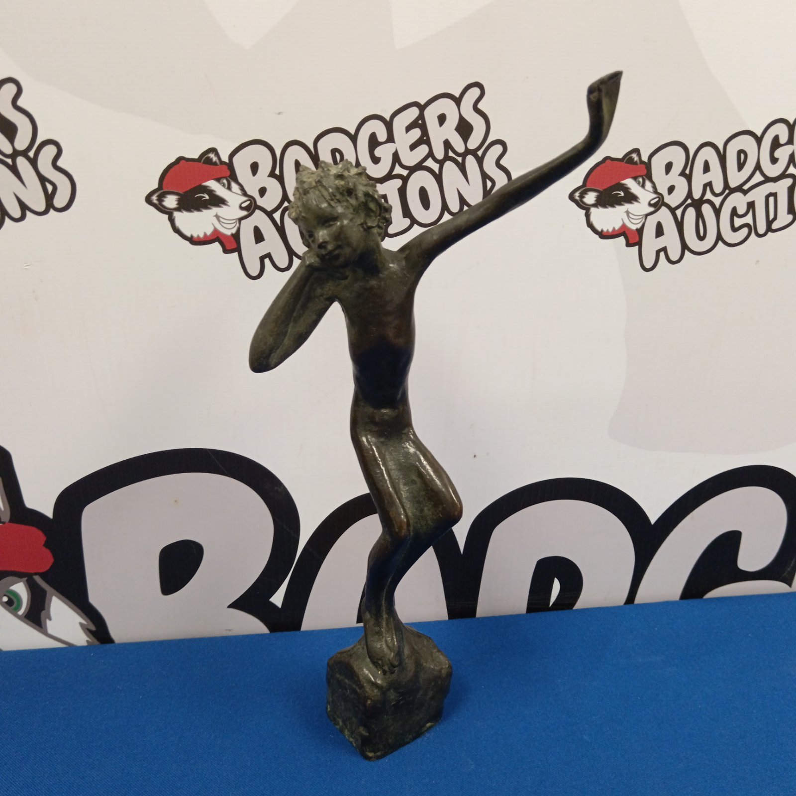 Detailed bronze Pan sculpture, a mythological collectible figurine.