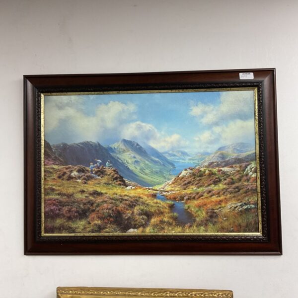 Vintage framed print of Buttermere landscape by Rex n Preston.