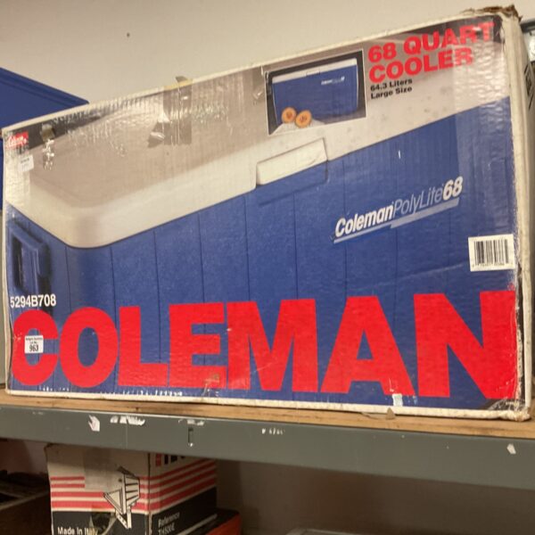 Vintage Coleman 68 Quart coolbox for camping and outdoor use.