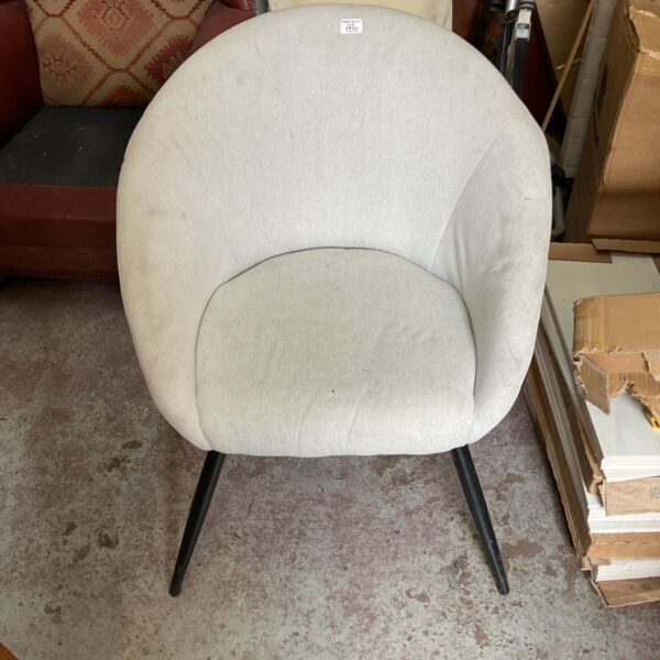 Light grey Colenso relaxer chair with metal legs.