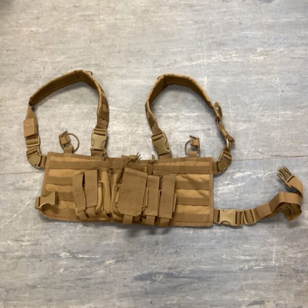 Condor military harness with MOLLE webbing for tactical gear.