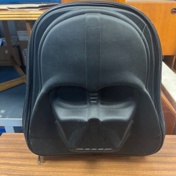 Black Darth Vader wheelie suitcase, Star Wars collectible luggage.