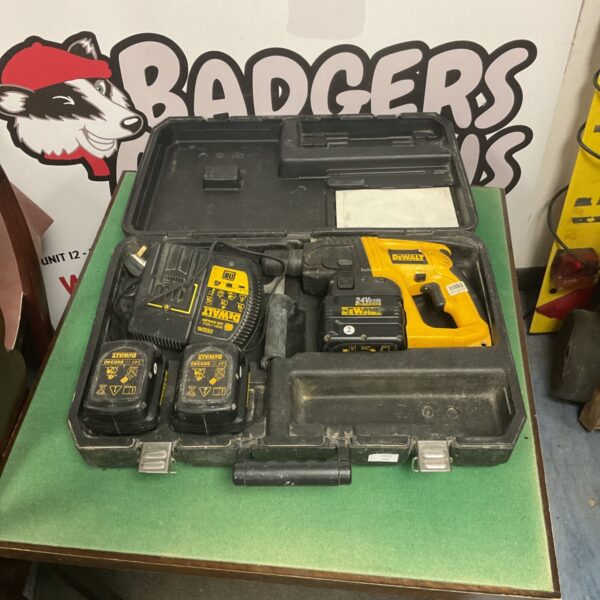 Dewalt 24V SDS hammer drill kit in carrying case.