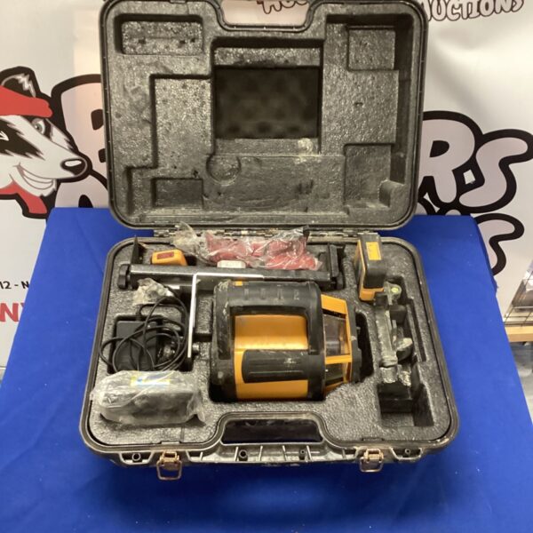 Dewalt DW088K laser level in its carrying case, a construction tool.