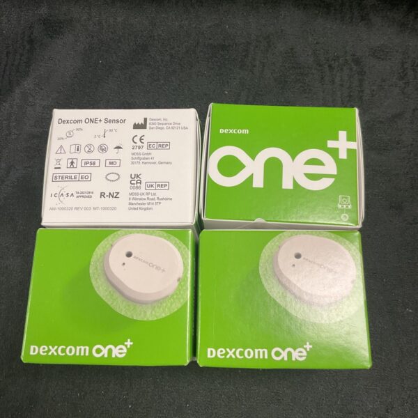 Dexcom One+ glucose monitor sensor bundle for diabetes management.