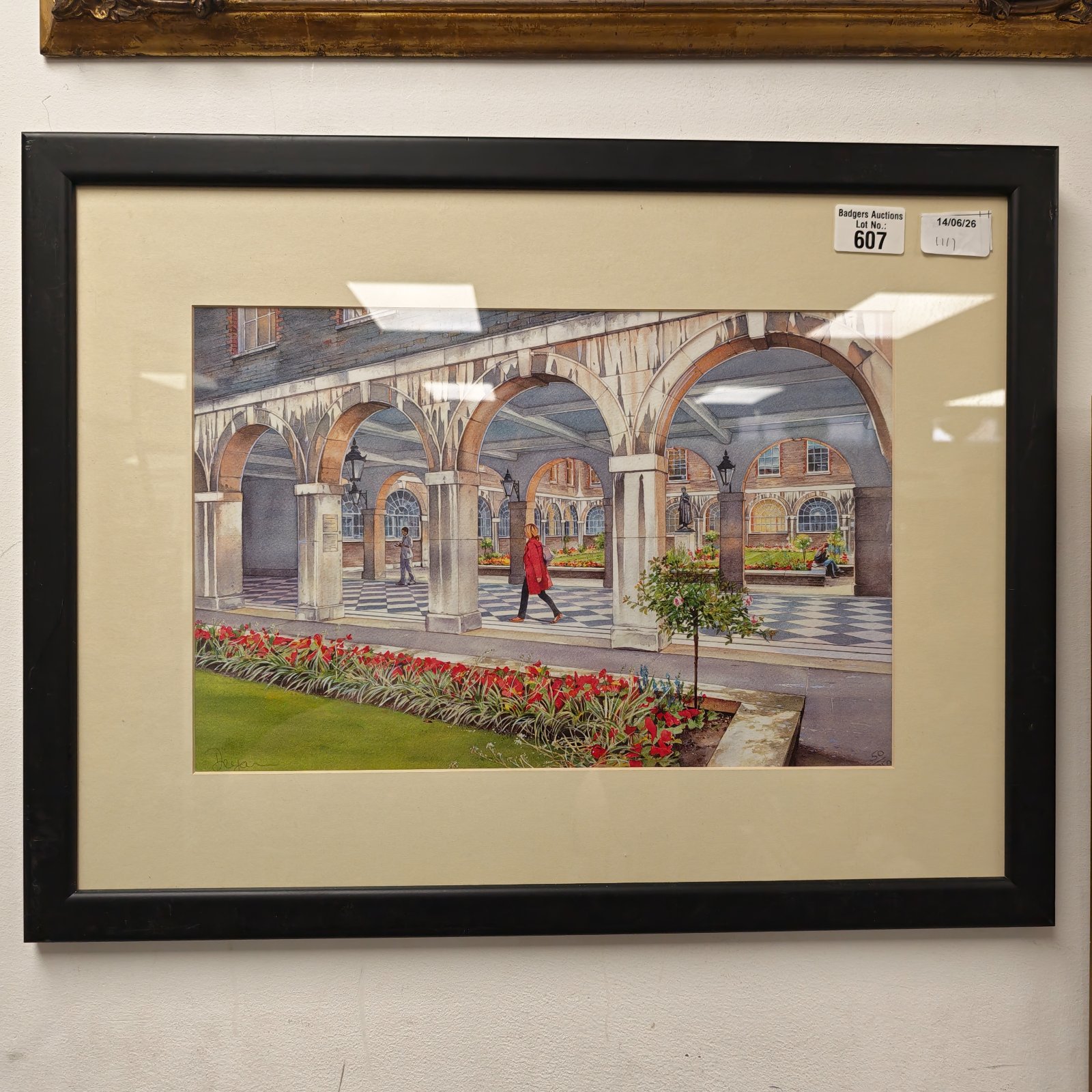 Limited edition Deyan art print of a beautiful courtyard scene.
