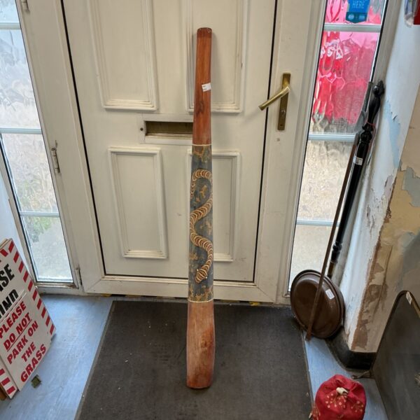 Hand-painted didgeridoo, a traditional Australian Aboriginal wind instrument.