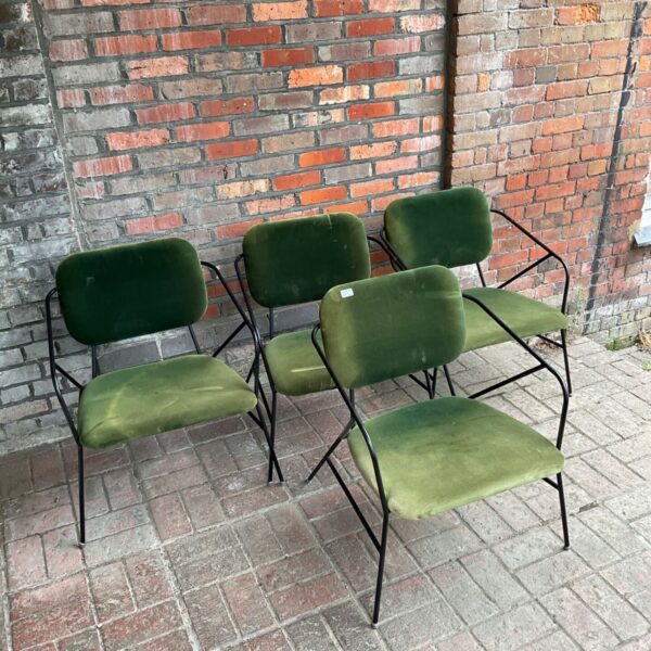 Vintage green velvet Doctor Klever lounge chairs in good condition.