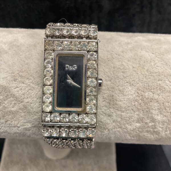 Sparkling Dolce Gabbana style crystal cocktail watch for women.